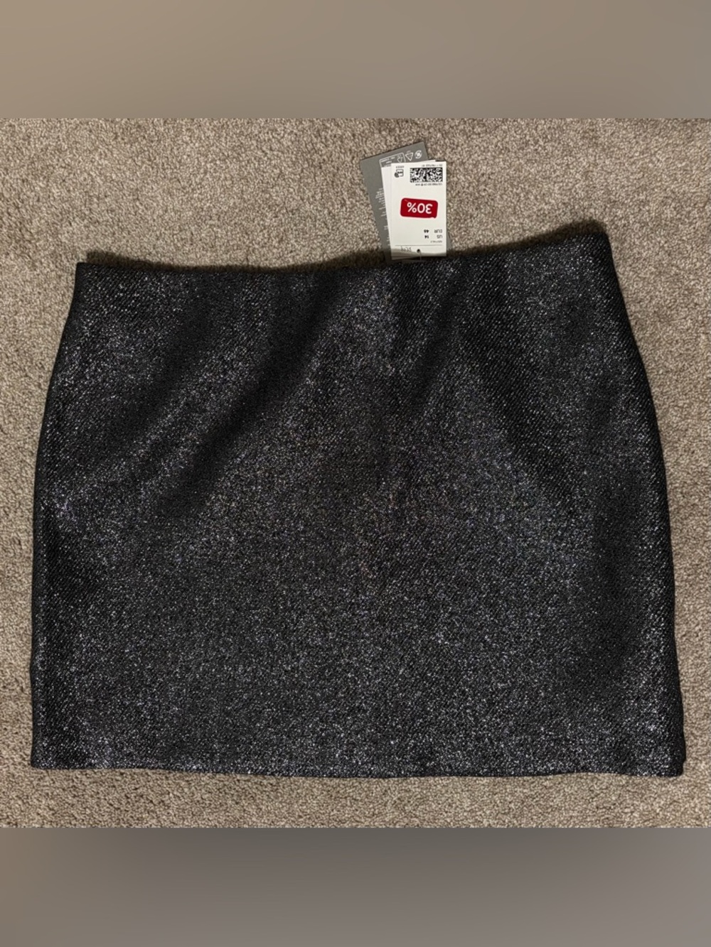 H&M Sparkle Black Metallic Knit Skirt